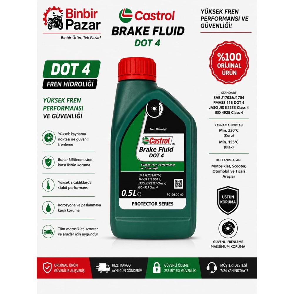 Castrol Brake Fluid DOT 4 Fren Hidroliği (500 ml)