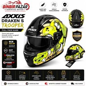 AXXIS / L /BEDEN/Draken S Trooper Full Face Motosiklet Kaskı