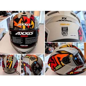 AXXIS,Draken Jolly,Kapalı Motosiklet Kaskı – Gri /Turuncu / Sarı / XXL BEDEN