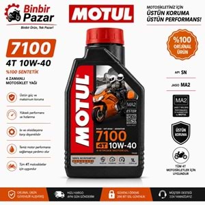 Motul 7100 10W-40 4 T Tam Sentetik Motosiklet Motor Yağı ,1 L