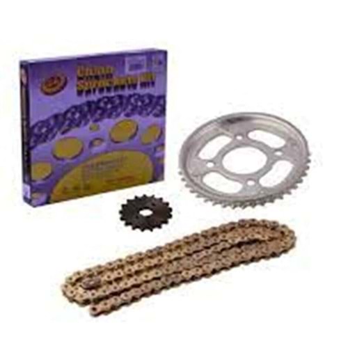 CBF 150 - SFR-[15T/42T] [428H x 126L] -O RİNGLİ ZİNCİR DİŞLİ SET [GOLD]