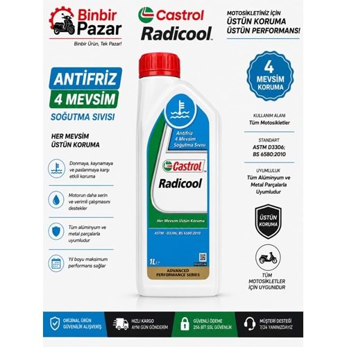 Castrol Radicool ANTİFİRİZ 4 Mevsim Soğutma Sıvısı (1 Litre)