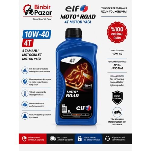 ELF Moto 4 Road 10W-40 4T Motosiklet Motor Yağı (1 Litre)