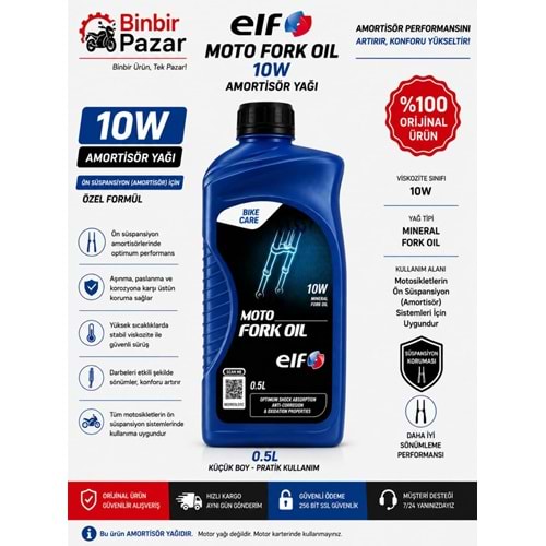 Elf Moto Fork Oil 10W Amortisör Yağı 500 Gr
