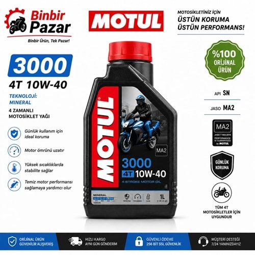 Motul 3000 10W-40 4T Motosiklet Motor Yağı
