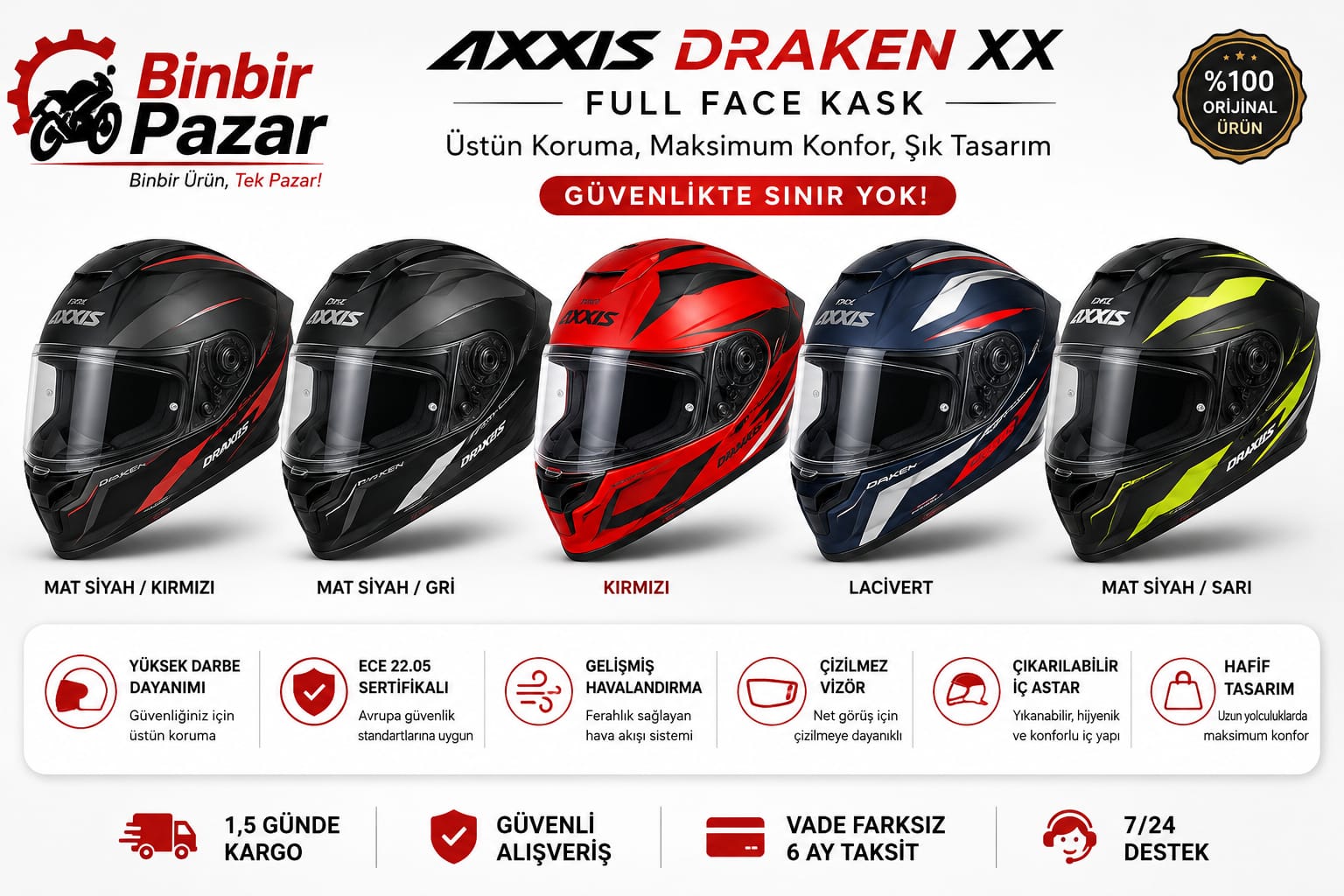 Orijinal motosiklet kaskları, tam yüz ve açık kask modelleri - Binbir Pazar