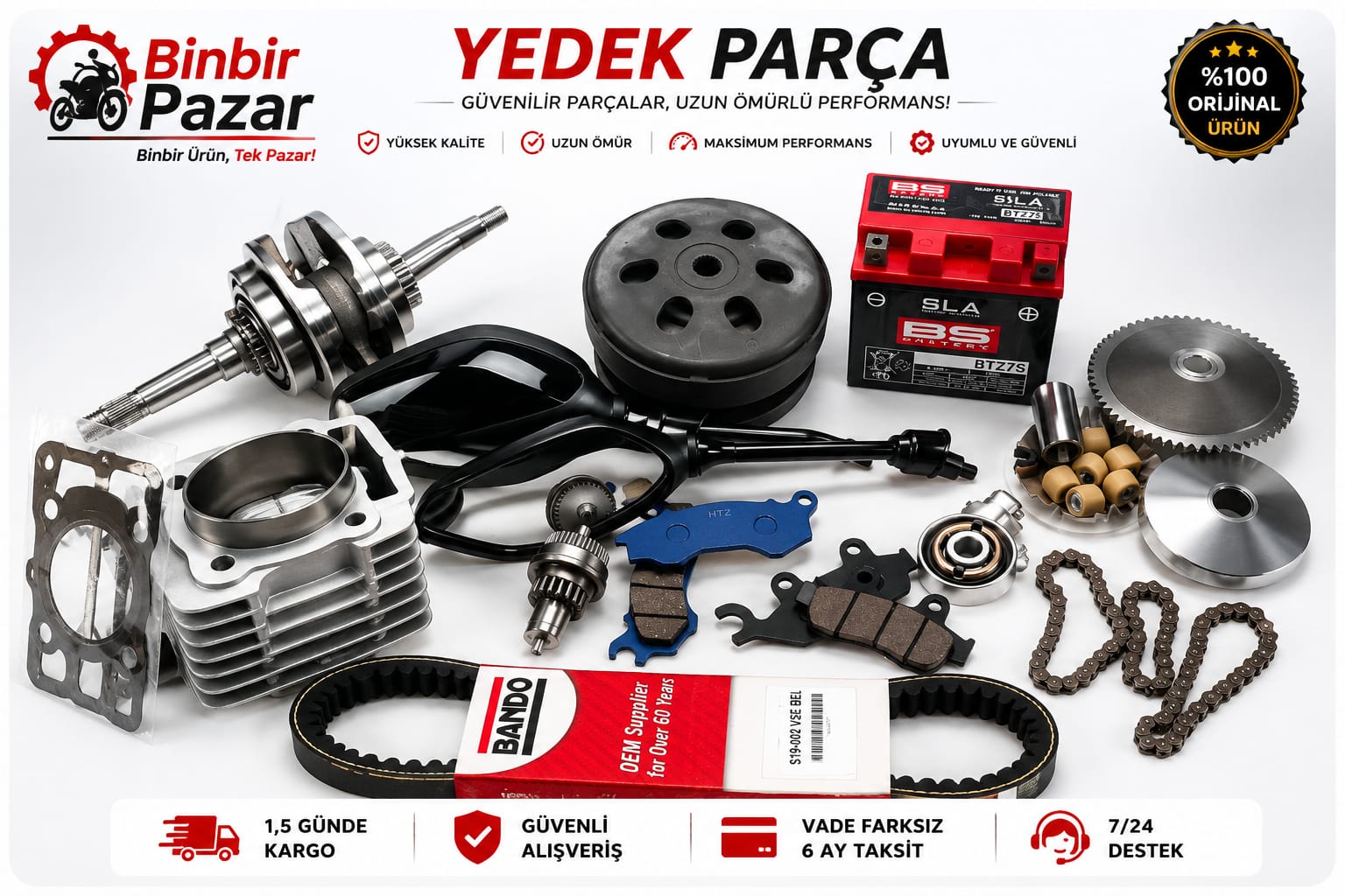 Orijinal motosiklet yedek parçaları, motor yağları ve bakım ürünleri - Binbir Pazar
